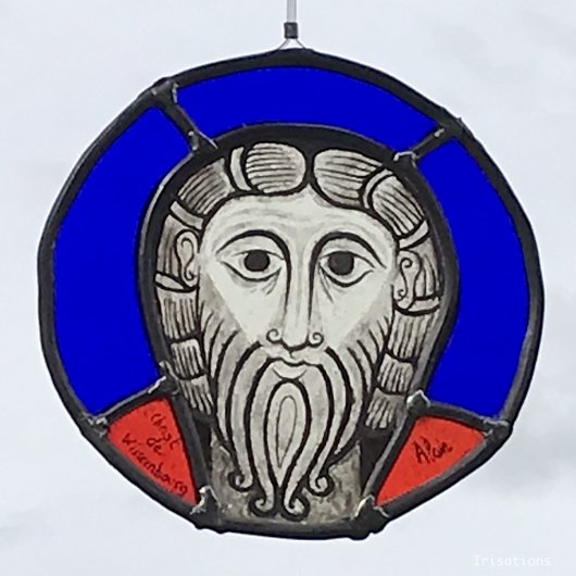 Christ wissembourg vitrail medieval deco peinture verre rondel medaillon formation cours stage  paris versailles yvelines essonne hauts-de-seine 75 78 91 92 débutant