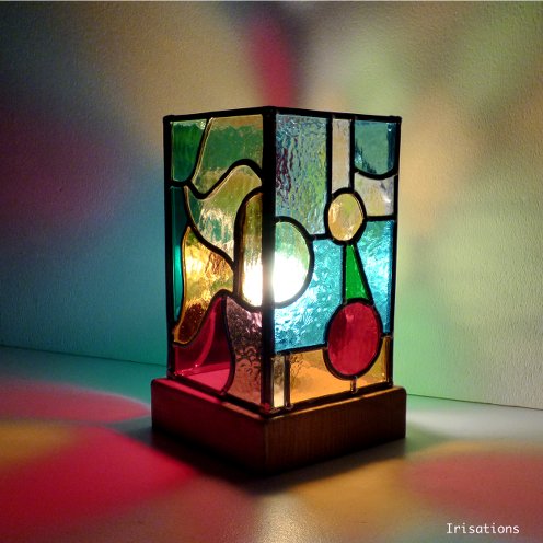 Personal project, table lamp. Stained glass workshop paris versailles france